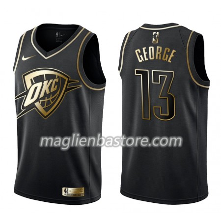 Maglia NBA Oklahoma City Thunder Paul George 13 Nike Nero Golden Edition Swingman - Uomo